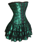 Green Corset Bustier Mini Skirt