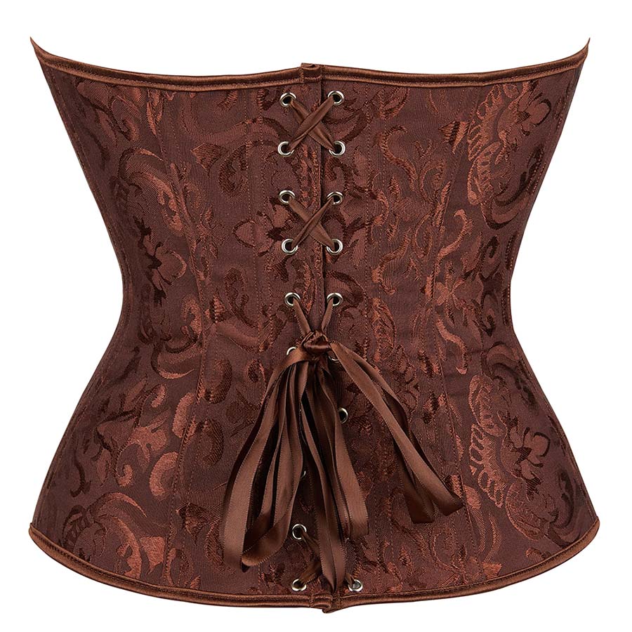 Floral Tapestry Corset Brown