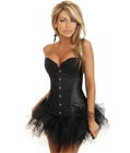 Sequin Burlesque Corset Black