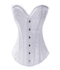 Gothic Brocade Diamond Embellish Corset White