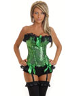 Sequin Burlesque Pin-Up Corset Green