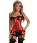 Sequin Burlesque Underwire Corset Red