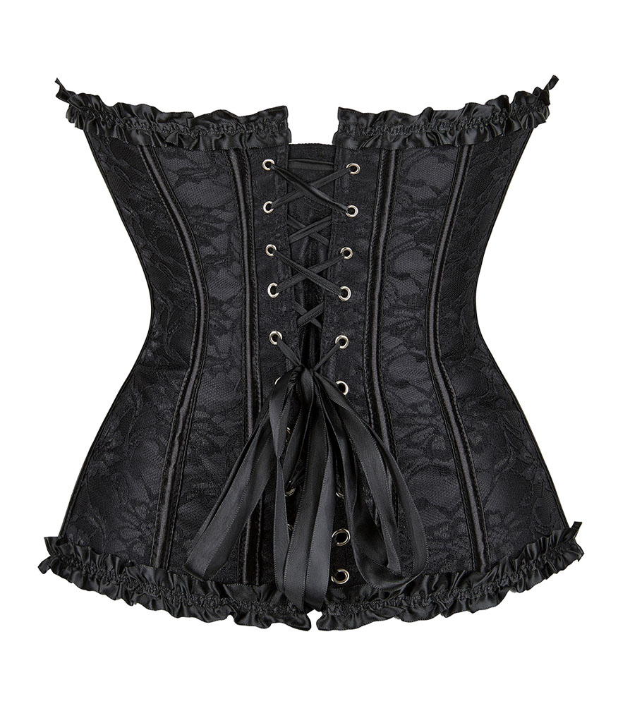 Lace Burlesque Corset Black