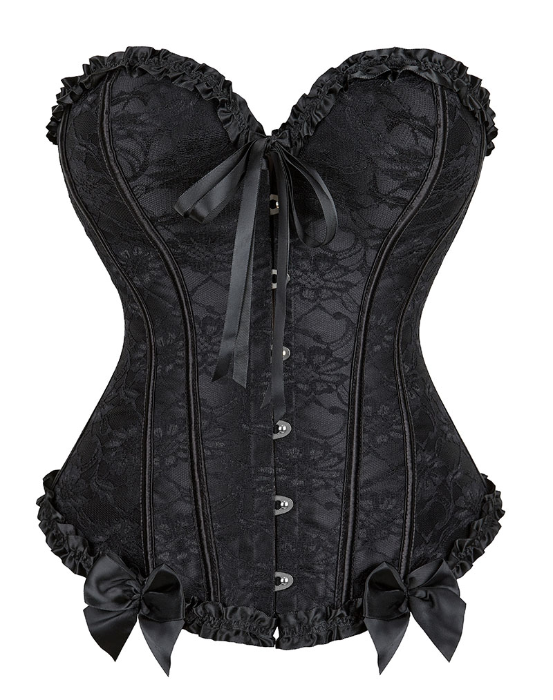 Lace Burlesque Corset Black