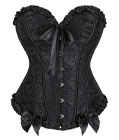 Lace Burlesque Corset Black