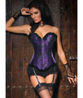 Beauty Floral Burlesque Corset Purple