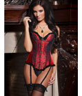 Beauty Floral Burlesque Corset Red