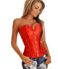 Metal Boned Corset Red