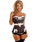 Pin-Up Polka Dot Belted Underwire Corset