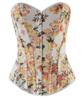 Floral Print Denim Corset Yellow