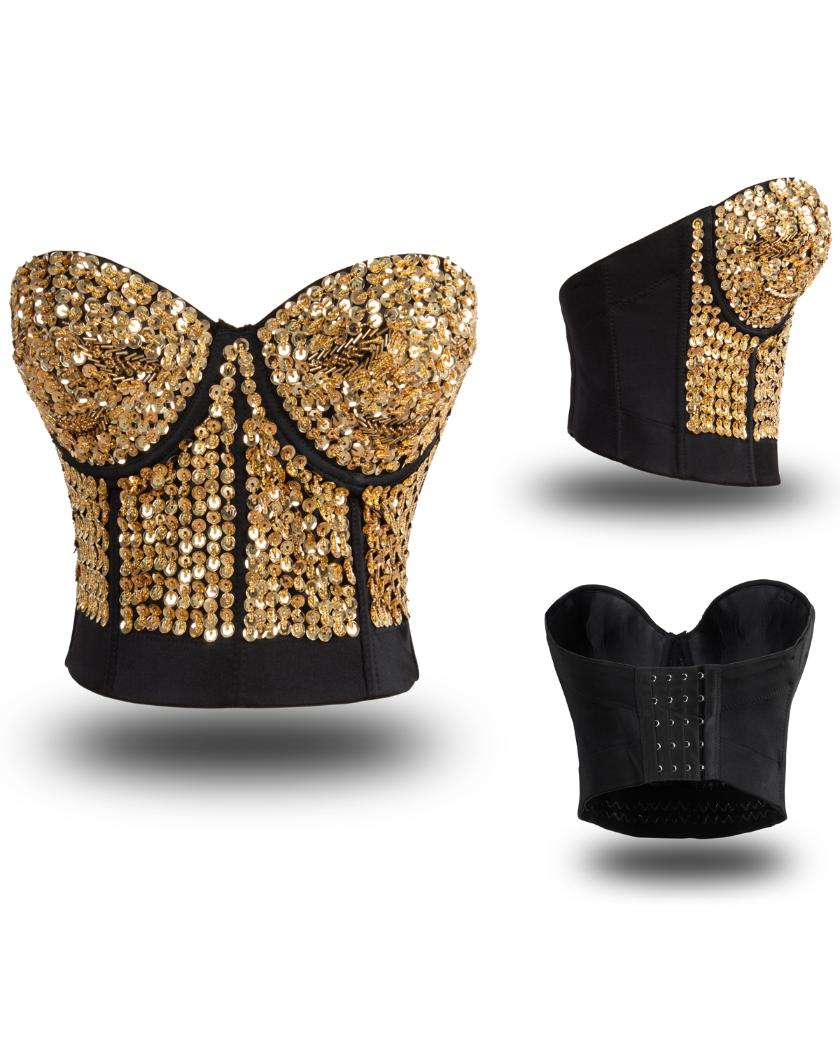 Gold Sequin Cover Bustier Top