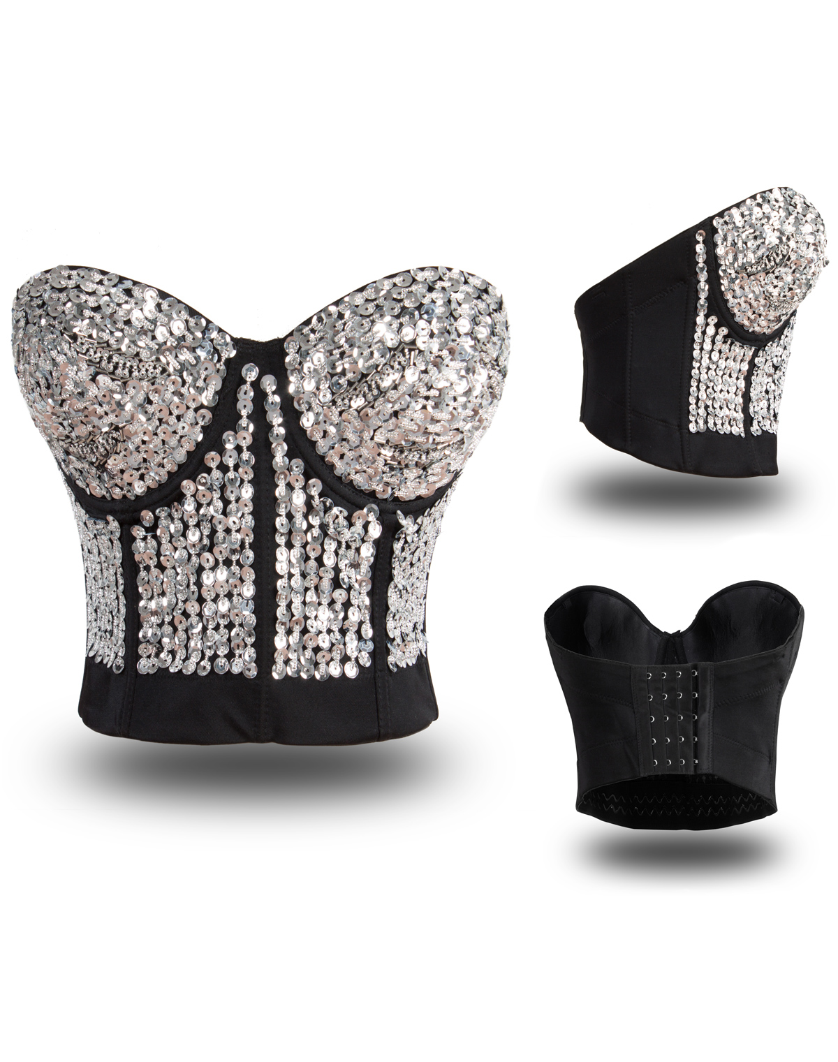 Silver Sequin Cover Bustier Top