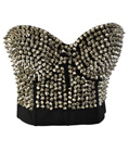 Studded Bustier Top Silver