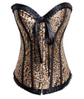 Leopard Print Satin Corset