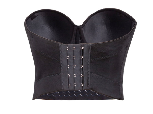 Rhinestone Cover Bustier Top Black