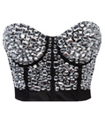 Rhinestone Cover Bustier Top Silver