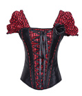 Puff Sleeves Plaid Corset