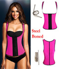 Latex Rubbber Steel Boned Body Shaper Pink