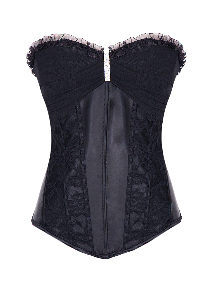 Hot Lady Bridal Satin Corset Black