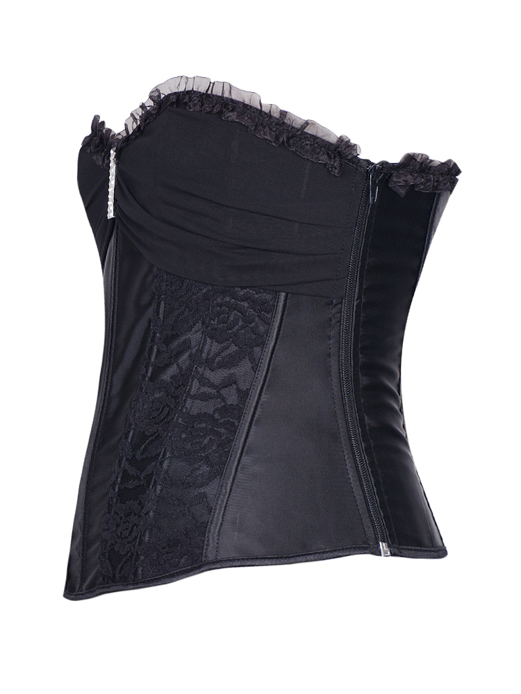 Hot Lady Bridal Satin Corset Black