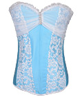 Hot Lady Bridal Satin Corset Blue