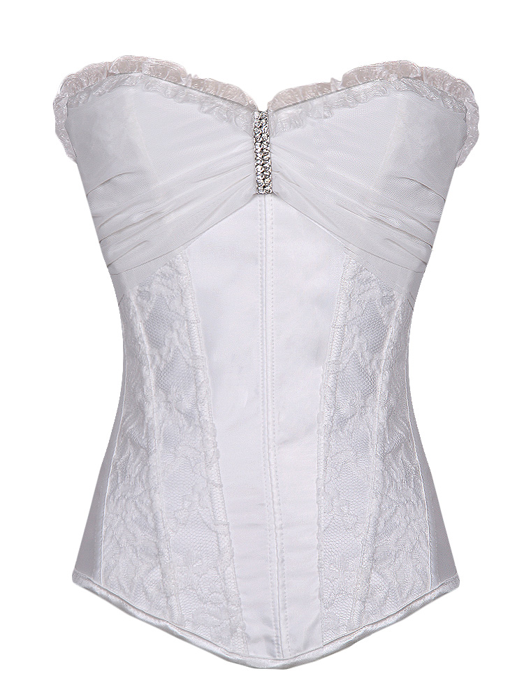 Hot Lady Bridal Satin Corset White Wholesale Lingerie