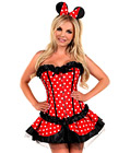 Minnie Mouse Corset, Mini Skirt & Head Band Sets