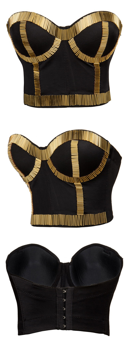 Metallic Steampunk Bustier Top Gold