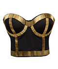 Metallic Steampunk Bustier Top Gold