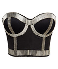 Metallic Steampunk Bustier Top Silver