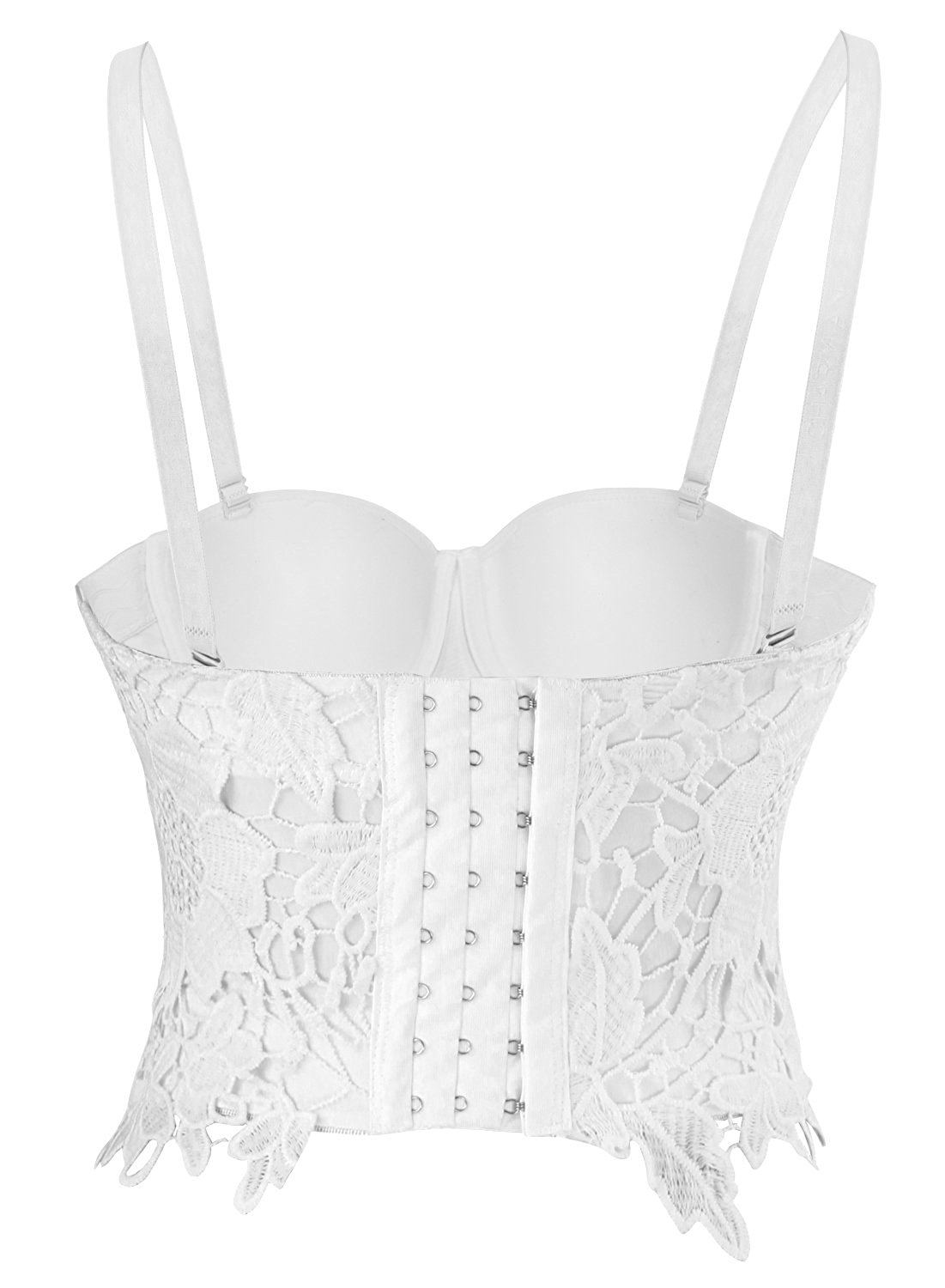 Goth Floral Lace Bustier White