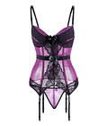 Mesh Bustier Top Set Purple