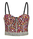 Colorful Rhinestone Bustier Top