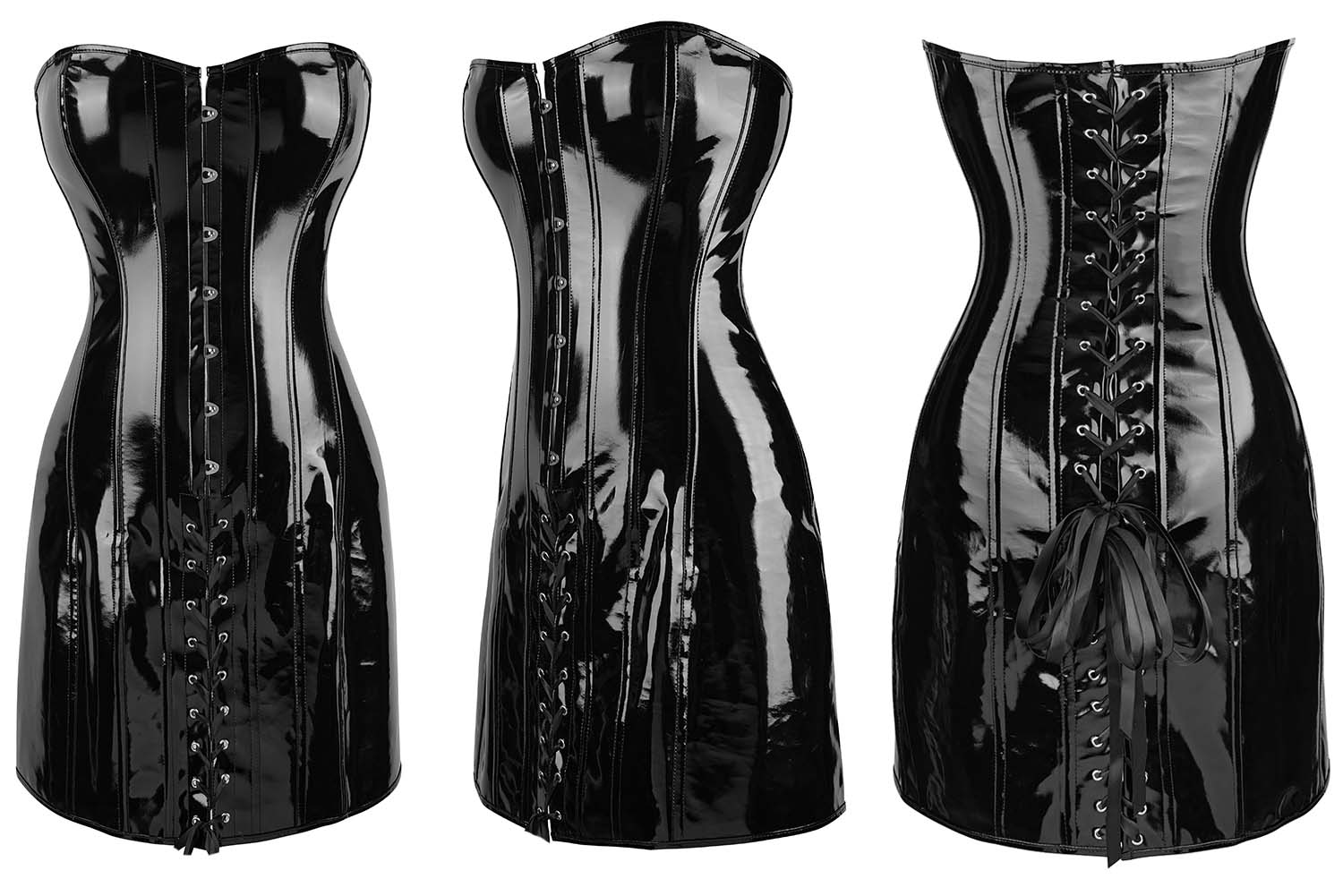 Wetlook Leather Corset Dress