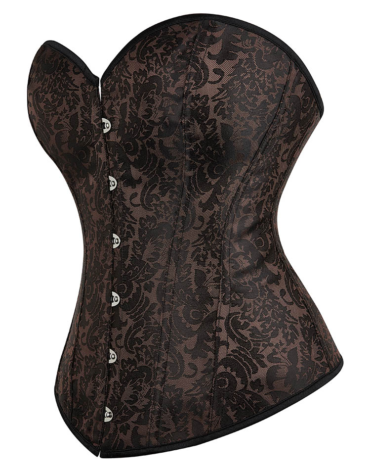 Brown Tapestry Strapless Corset