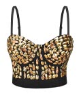 Gold Rhinestone Cover Bustier Top