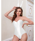 Bunny Corset Teddy Set White