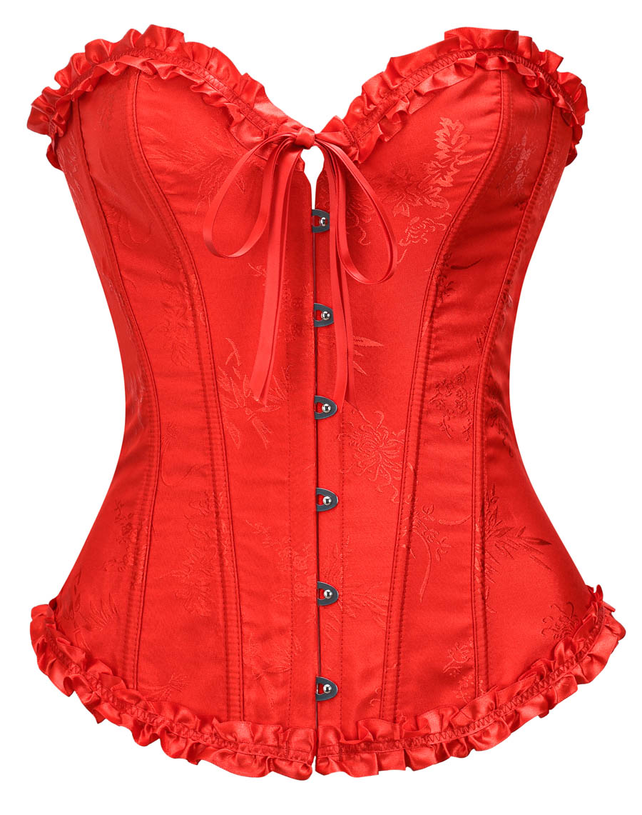 Brocade Curves Corset Red