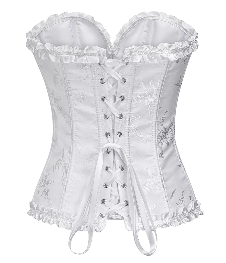 Brocade Curves Corset White