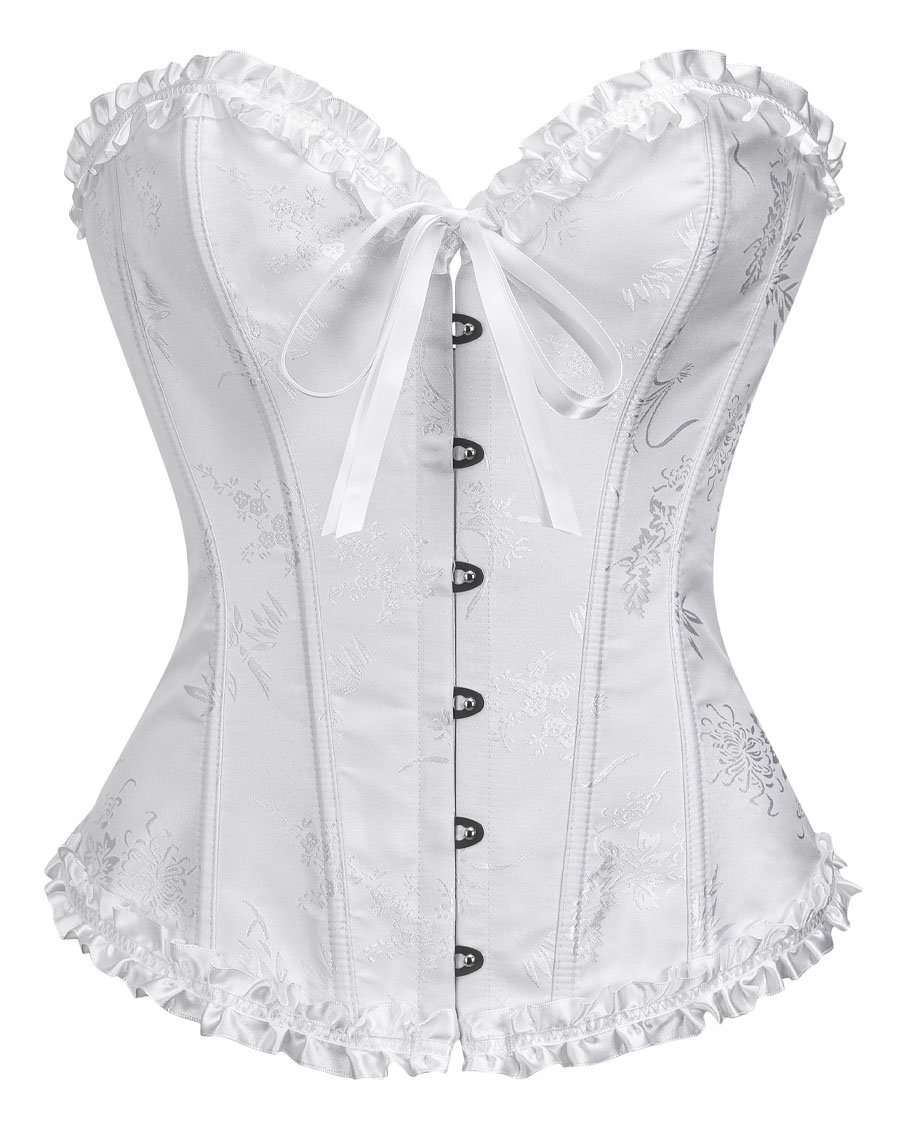 Brocade Curves Corset White