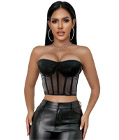 Mesh Corset Crop Top