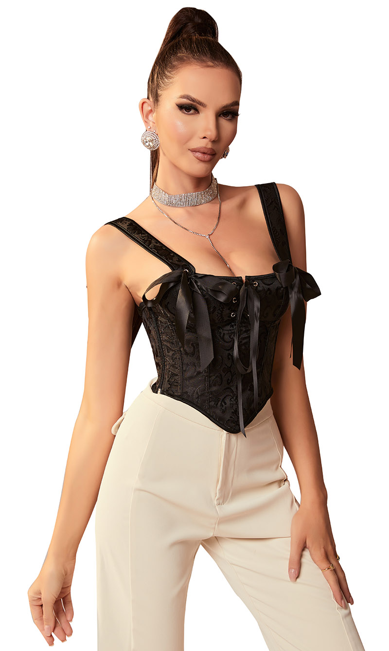 Brocade Corset Crop Top