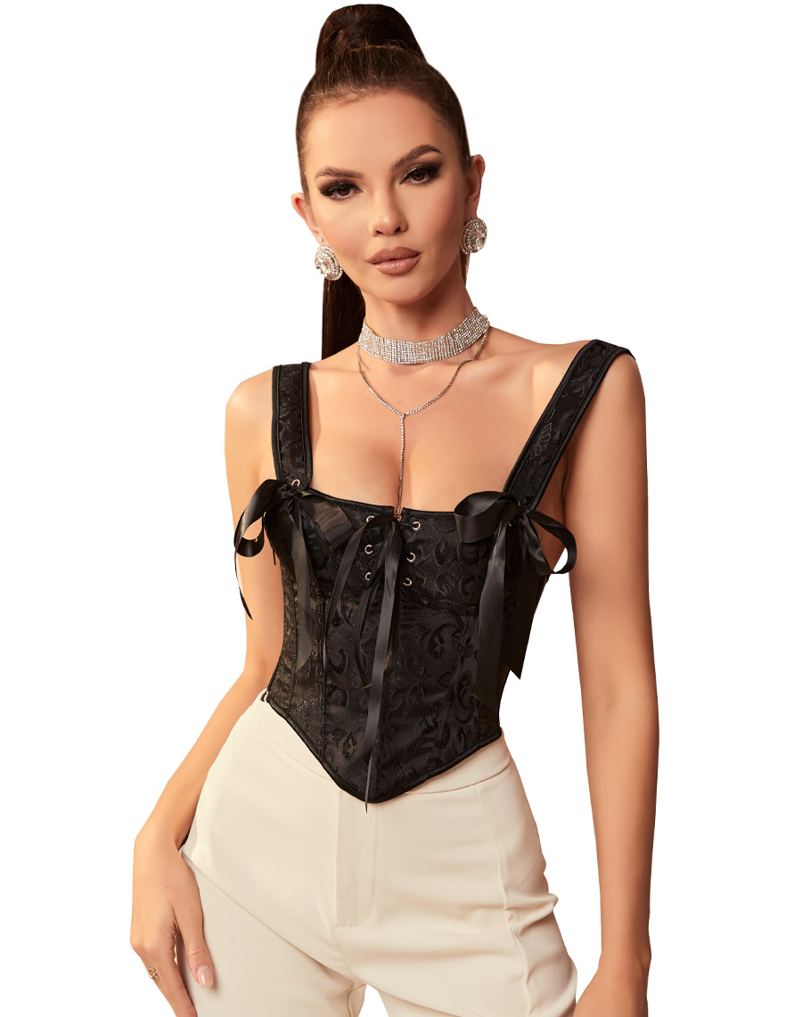 Brocade Corset Crop Top