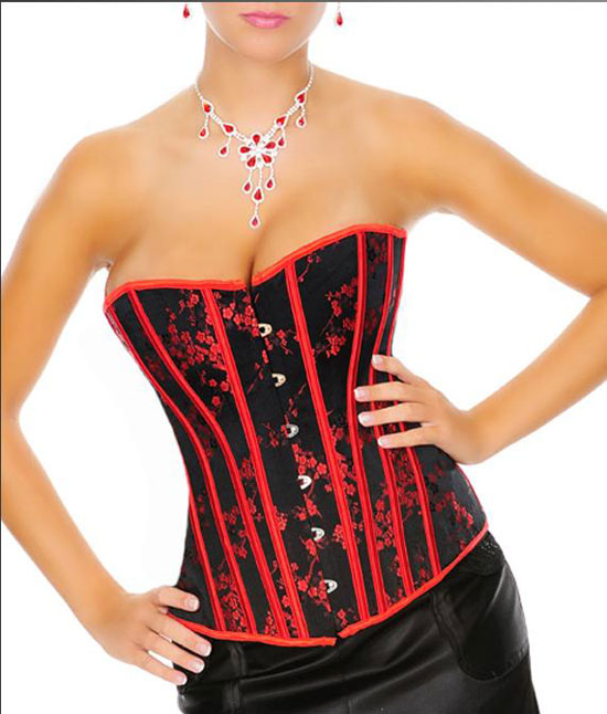 Daisy print fitted corset