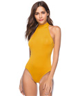 Halter Sleeveless Bodysuit Yellow