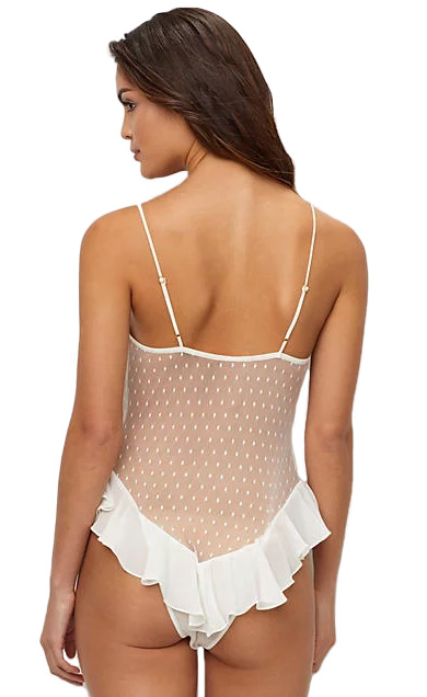 Peplum Polka Dots Teddy White