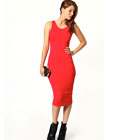 Elegant Slim Backless Dress Red