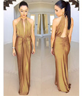 Bella Luxurious Evening Dress Tan