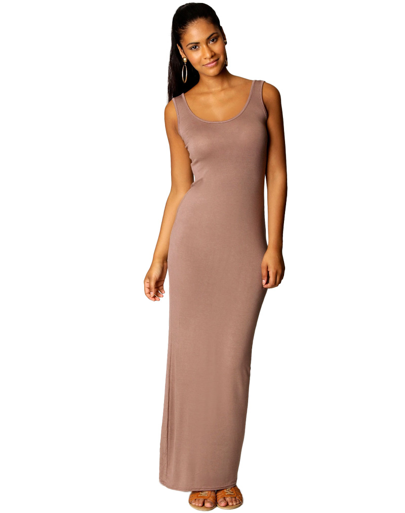 Simple Casual Maxi Long Dress Apricot