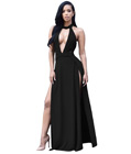 Sexy Halter Deep V Split Gown